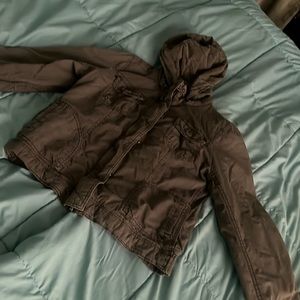 Large grey American Eagle army jacket